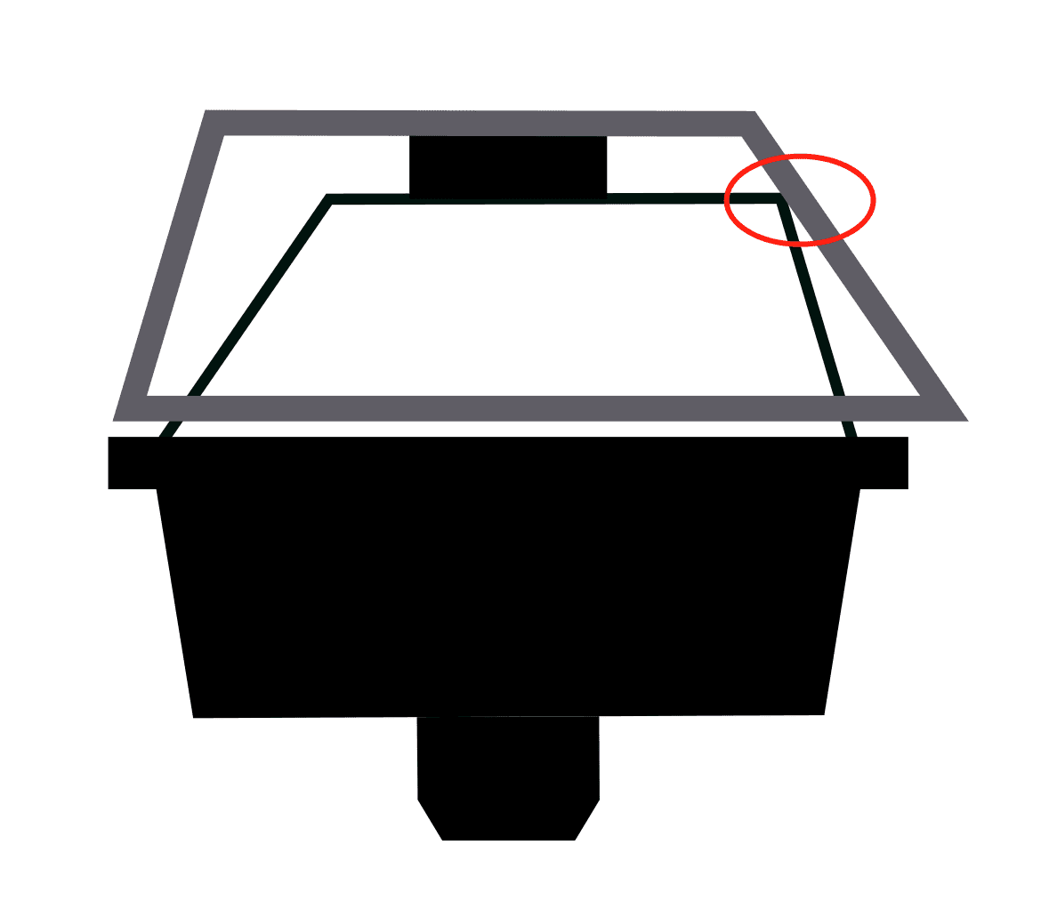 Switch and Key Cap Depicting Interference